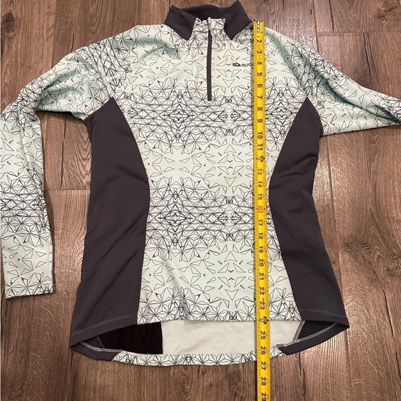 Sugoi Women’s Large Cycling Fleece Top Long Sleeve Aqua Midzero 1/4 Zip EUC - Picture 10 of 11